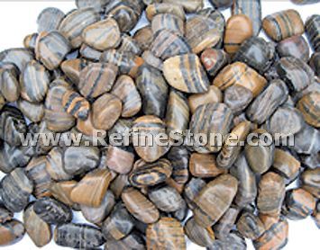 Stripe Polished river pebble