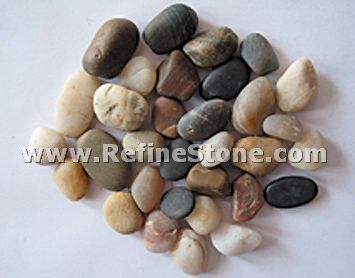 Mixed colors unpolished river pebble