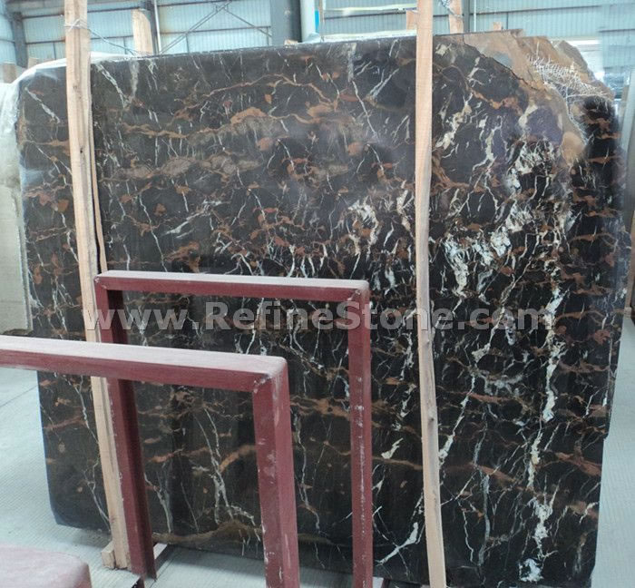 golden portoro marble slab