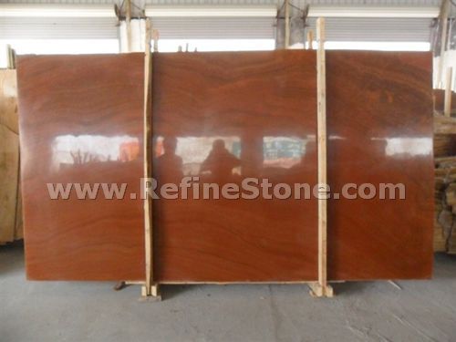 red wooden marble slab