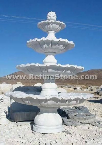 Four-Tiers White Marble Garden Water Fountain Sale