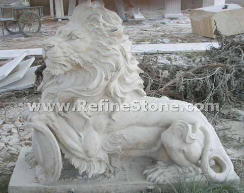 white marble statue,stone lion statue