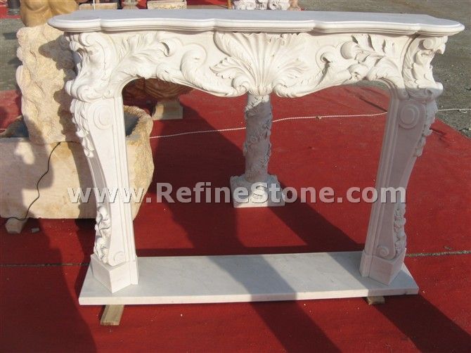 Flower statue fireplace