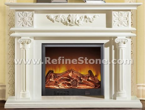 Pure white fireplace