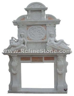 Fireplace human statue