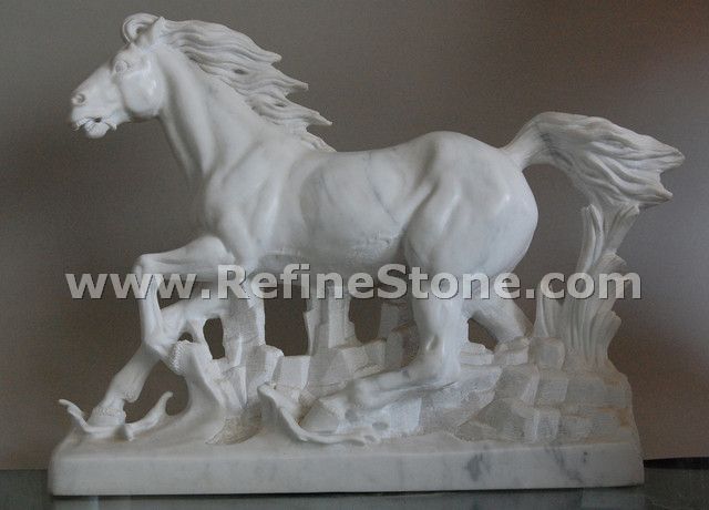 white horse marble statue