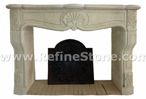 White customized warm fireplace mantel