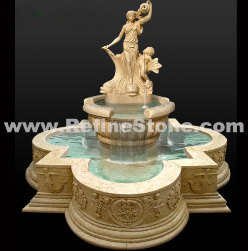 beige marble fountain
