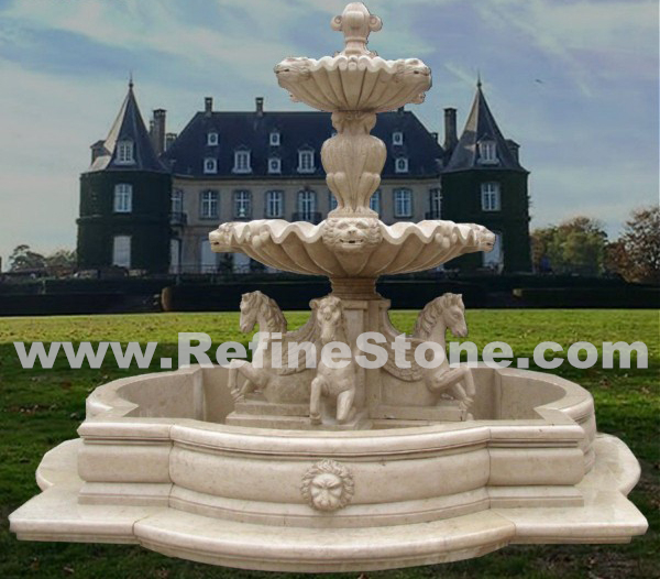 Large horse garden fountain