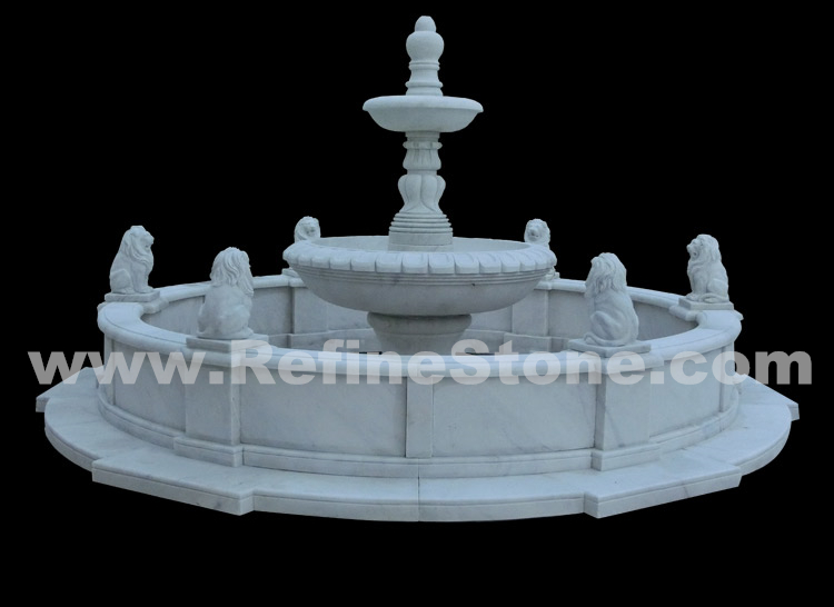 Lion marble sculpture fountain