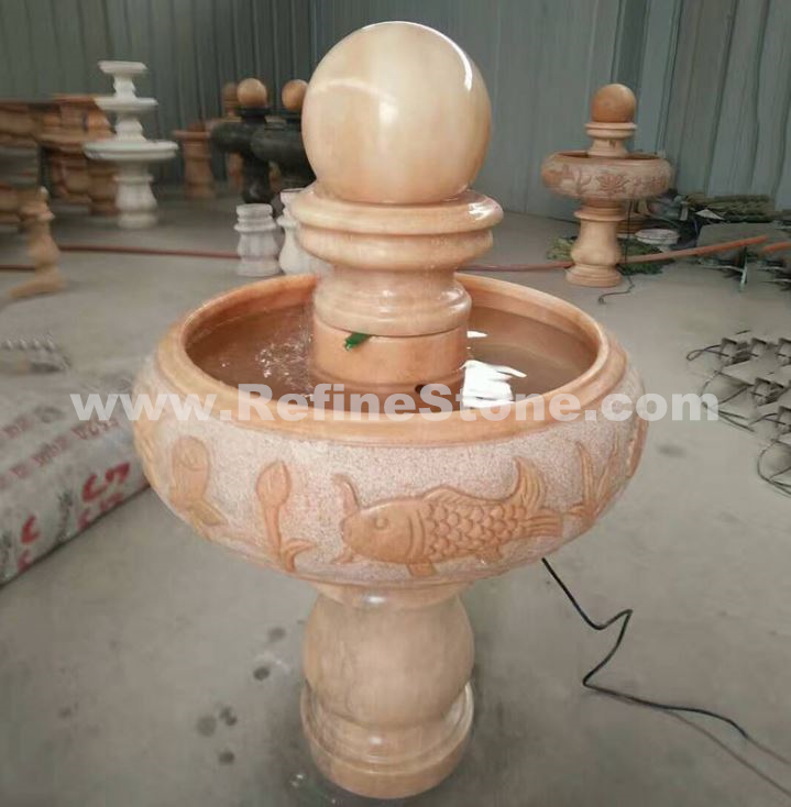 Sunset Red marble fountain