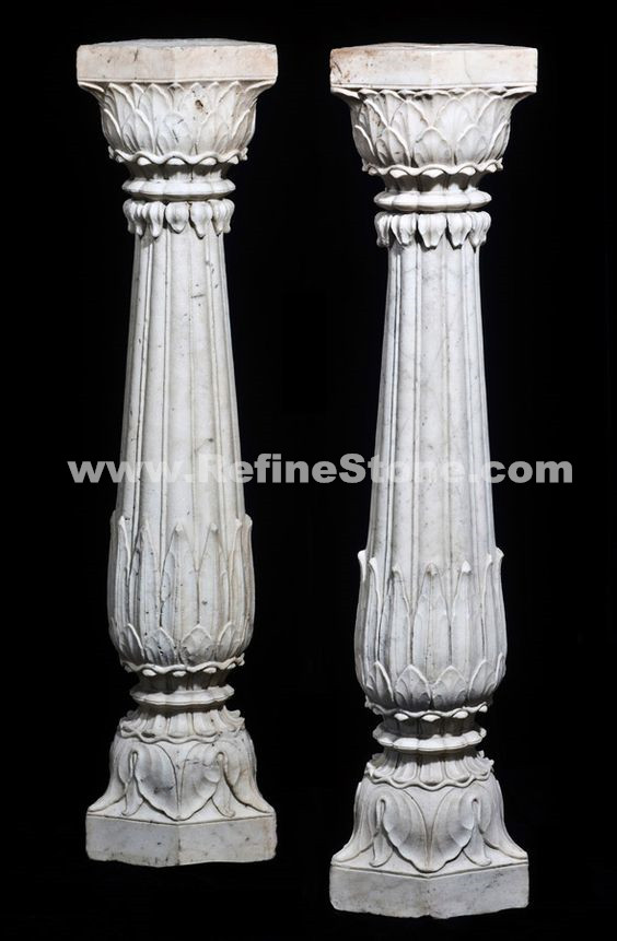 Marble column carving