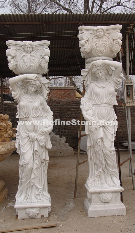 marble stone column carving