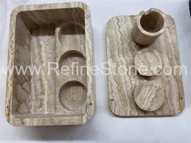 Beige travertine box