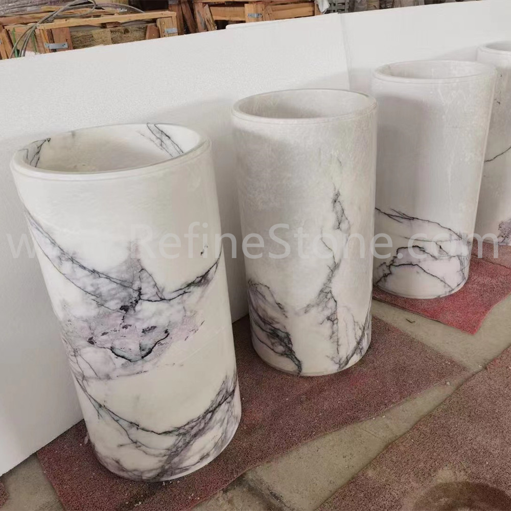 Milas lilac marble pedestal sink