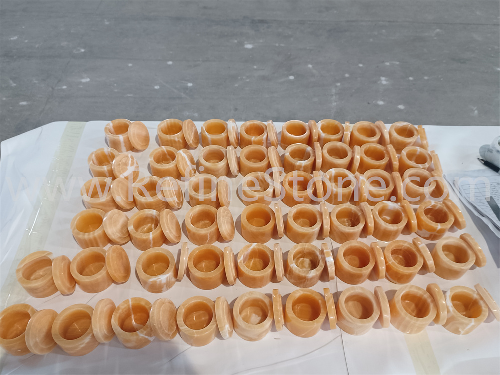 orange onyx candle jars with lids